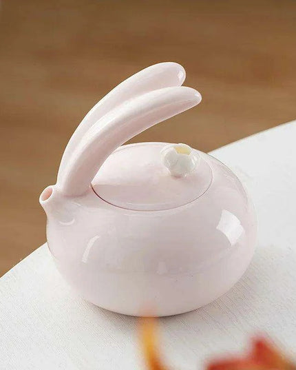 Exquisite Jade Rabbit Ceramic Tea Set for Sophisticated Gatherings and Outdoor Retreats