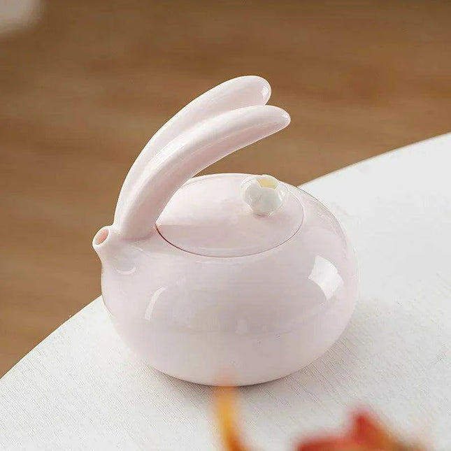Exquisite Jade Rabbit Ceramic Tea Set for Sophisticated Gatherings and Outdoor Retreats