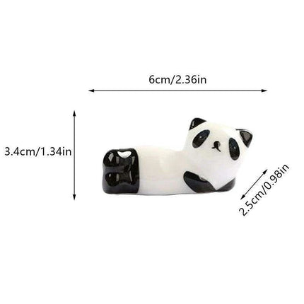Playful Panda Ceramic Chopsticks Rest - Fun Table Decor for Asian Cuisine
