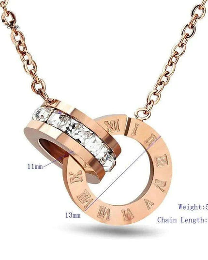 Fortune-Inspired Roman Numeral Stainless Steel Jewelry Set - Elegant Chic Collection