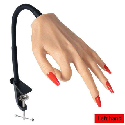 Adjustable Silicone Nail Art Practice Hand Set with Stand - Professional Nail Training Kit