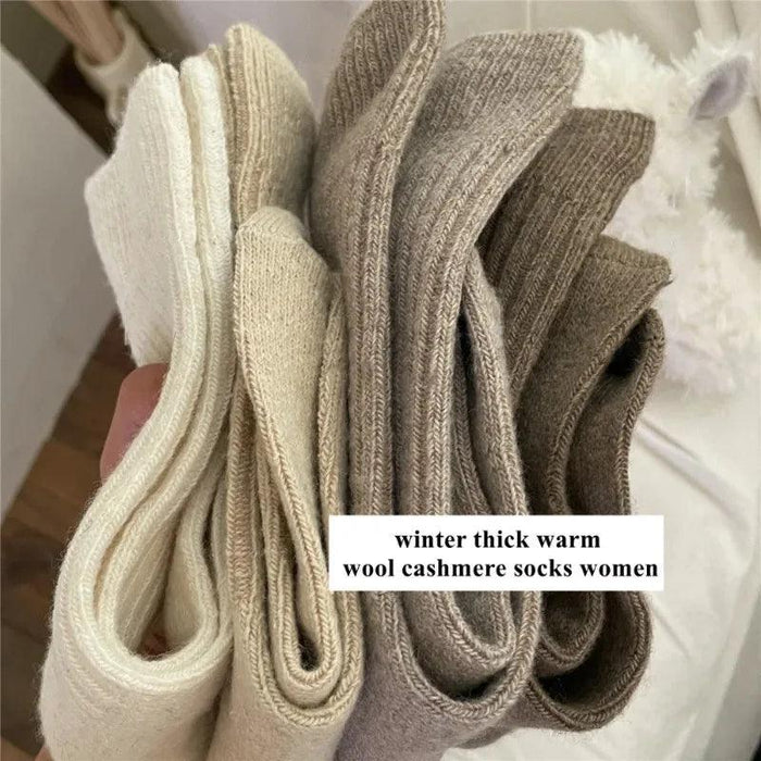 Cozy Cashmere Blend Thermal Crew Socks for Women - Ultimate Warmth and Comfort
