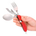 Multi-Functional Outdoor Dining Utensil Set: Fork, Spoon, Knife & Bottle Opener for Campers and Hikers