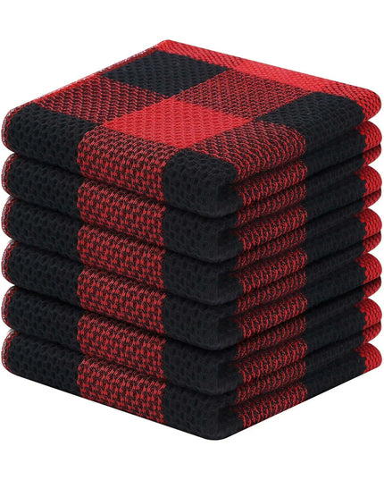 Elegant Cotton Waffle Weave Kitchen Towel and Scrubbing Pad Collection