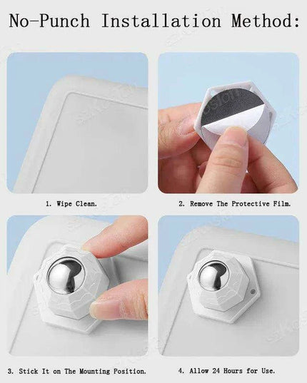 Versatile 360° Mini Swivel Caster Wheel Set - 4Pcs Stainless Steel & Nylon Adhesive Furniture Movers