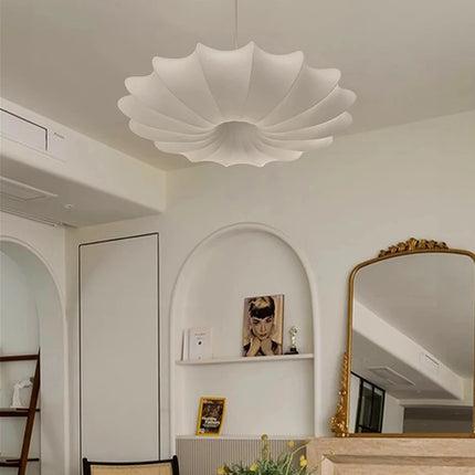 Wabi Sabi Silk Pendant Lamp | Japanese LED Chandelier for Living Room & Bedroom