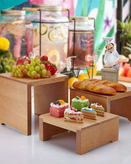 Charming Vintage Wooden Multi-Tier Treat and Snack Display Rack for Events and Celebrations