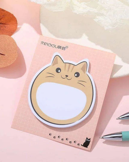 Kawaii Chubby Cat Memo Pad - 30 Playful Sticky Notes for Fun Organization