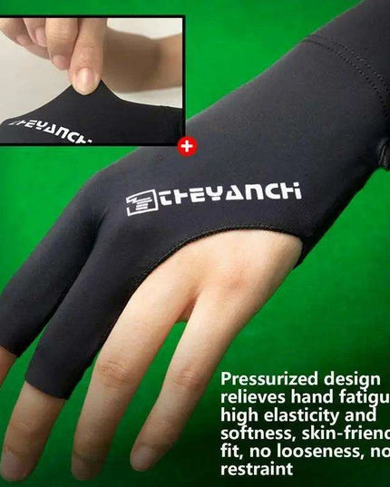 Left-Handed Billiards Glove - Three-Finger Design for Superior Performance
