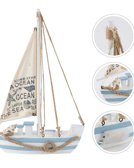 Opulent LED-Illuminated Nautical Sailboat Sculpture for Coastal Elegance