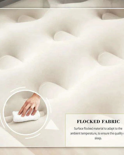 Premium Plush Inflatable Queen Sofa Bed with Adjustable Recline & Integrated Drink Holders