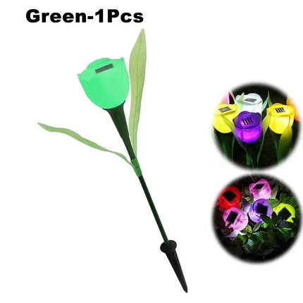 Solar LED Tulip Garden Lights — Waterproof Outdoor Pathway Decor