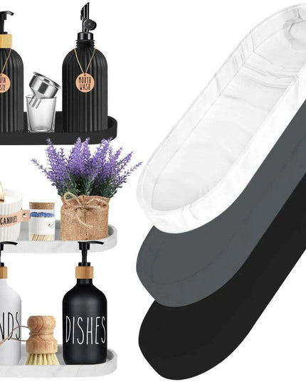 Modern Silicone Organizer Tray for Bathroom and Vanity Essentials