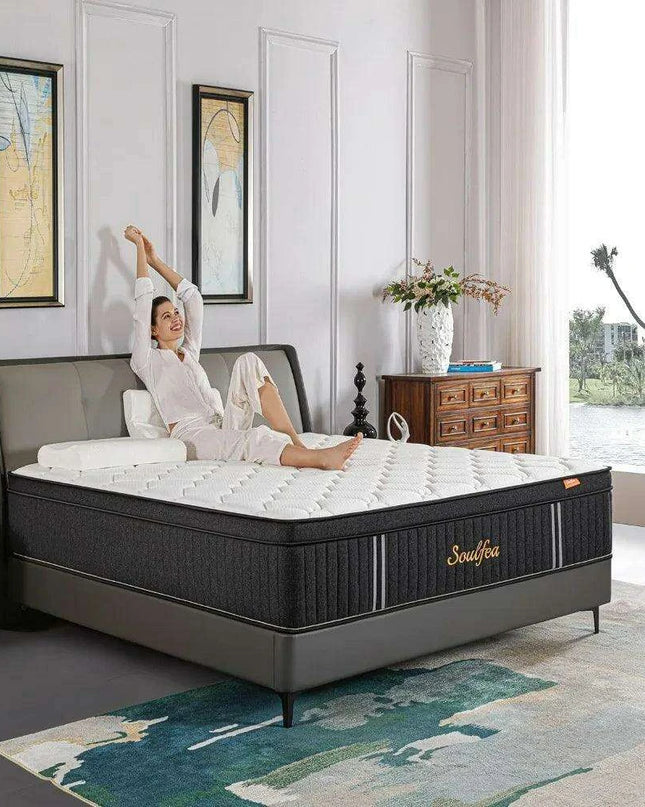 Premium 14 Inch Queen Hybrid Mattress - Exceptional Comfort with Advanced Memory Foam and Pocket Spring Support