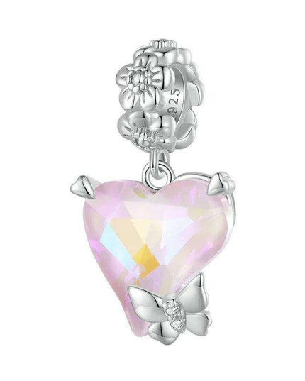 Eternal Bond: 925 Sterling Silver Baby Footprint Heart Charm Pendant