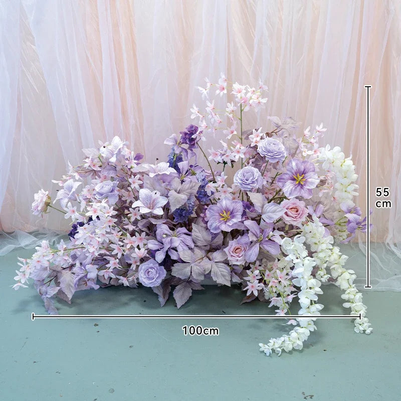 Lavender Hydrangea Silk Flower Row – Wedding Arch & Centerpiece
