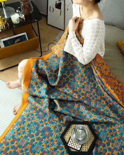 Ethnic-Inspired Cotton Gauze Bedspread Blanket for Ultimate Comfort