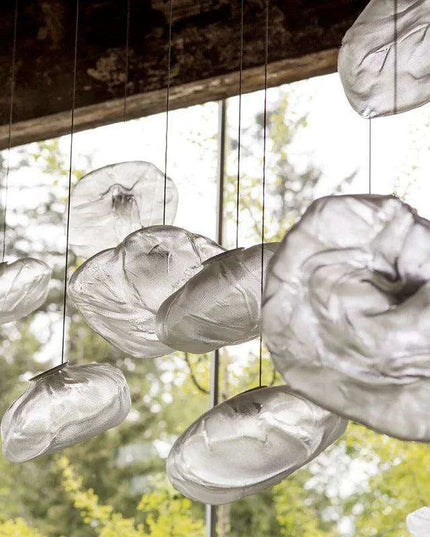 Sophisticated Smoky Grey Cloud Glass Pendant Lamp - Modern Hanging Light for Chic Home Interiors