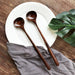 Eco-Friendly Natural Ellipse Wooden Spoon and Fork Set with Ladle - Sustainable Kitchen Tools for Gourmet Cuisine