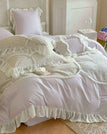 Purple / Queen Size 4pcs / Flat Bedsheet