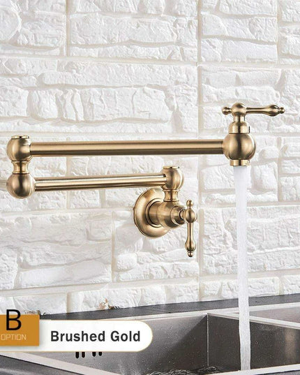 Brass Pot Filler Faucet with Flexible Swing Arm and Dual Joint Spout - Elevate Your Cooking Experience
