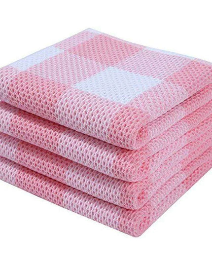 Elegant Cotton Waffle Weave Kitchen Towel and Scrubbing Pad Collection