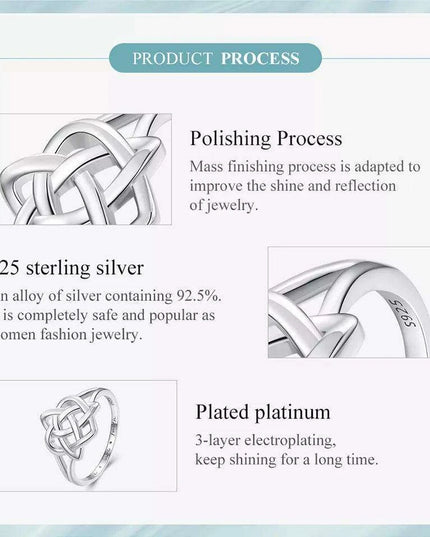 Eternal Love Celtic Knot Ring in Sterling Silver - A Timeless Symbol of Connection for Her
