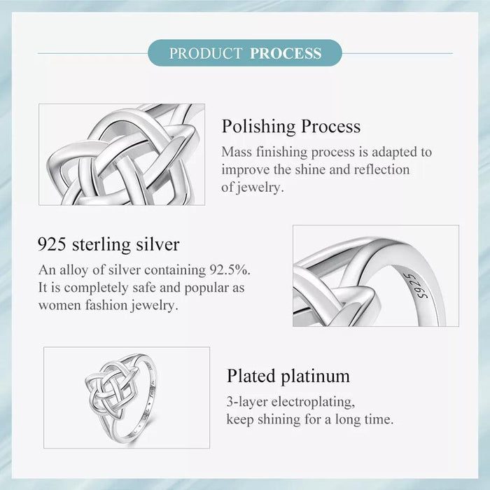 Eternal Love Celtic Knot Ring in Sterling Silver - A Timeless Symbol of Connection for Her