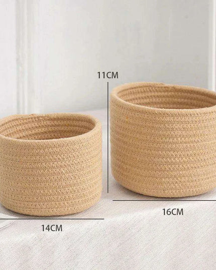 Stylish Handwoven Cotton Rope Basket for Home Organization and Storage