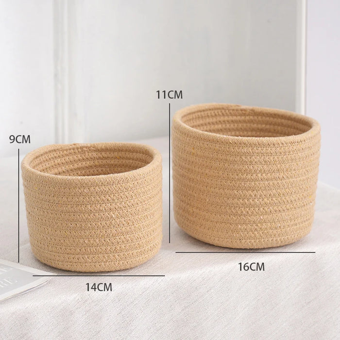 Handmade Mini Woven Cotton Rope Storage Basket