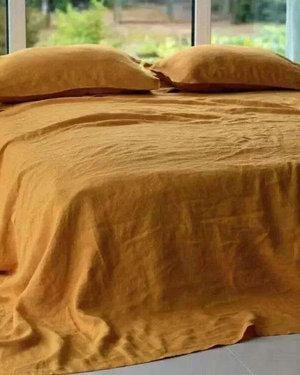 Luxe 3-Piece Washed Linen Bedding Set with 2 Pillowcases for Farmhouse Elegance