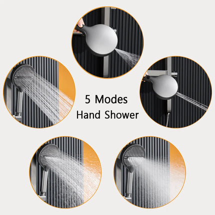 Wall-Mounted Smart LED Rainfall Shower System with Digital Dis