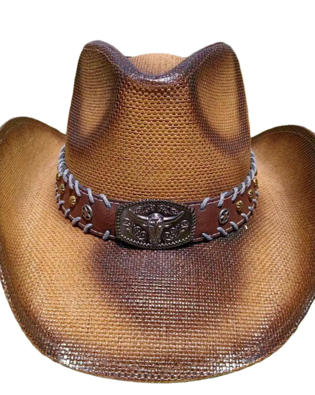Vintage-Inspired Thick Straw Cowboy Hat