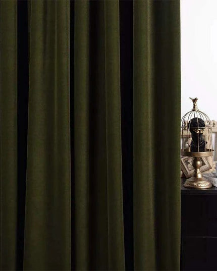 Olive Green Herringbone Luxe Blackout Drapes for Elegant Homes