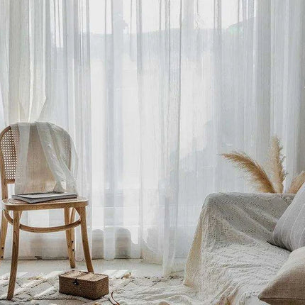 Elegant Japanese Linen Sheer Tulle Window Treatments - Premium Flax Gauze Drapes for Luxurious Interiors