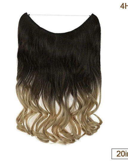 20-Inch Versatile Adjustable Invisible Wire Hair Extensions - Curly and Sleek Options