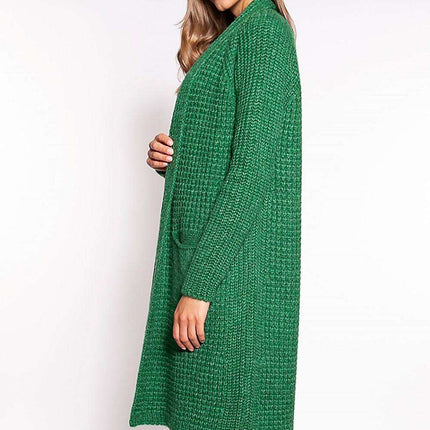 Shawl Collar Waffle Knit Cardigan for Cozy Elegance - Très Elite
