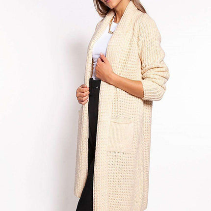 Shawl Collar Waffle Knit Cardigan for Cozy Elegance - Très Elite
