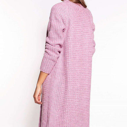 Shawl Collar Waffle Knit Cardigan for Cozy Elegance - Très Elite