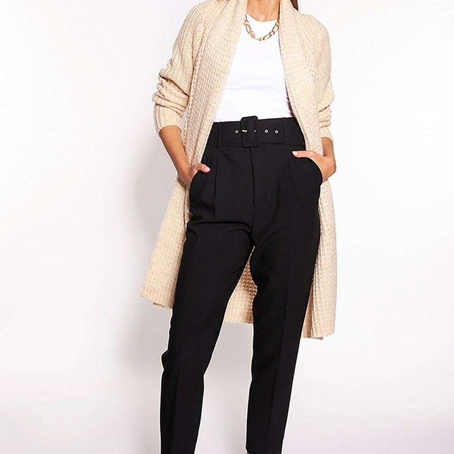 Shawl Collar Waffle Knit Cardigan for Cozy Elegance