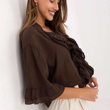 Shirt Model 215814 Boho Cotton Shirt For Women Office Wear - Très Elite