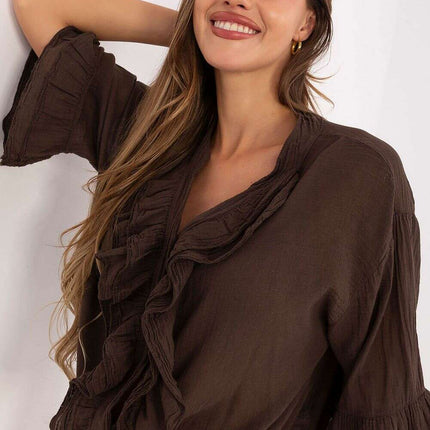 Shirt Model 215814 Boho Cotton Shirt For Women Office Wear - Très Elite