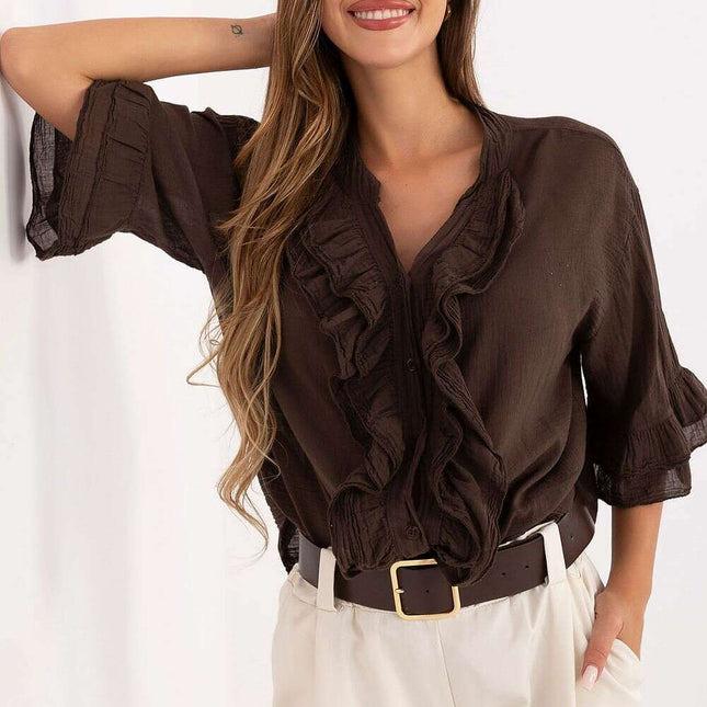 Shirt Model 215814 Boho Cotton Shirt For Women Office Wear