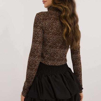 Short Skirt Model 201290 Lightweight Polyester Brown - Très Elite