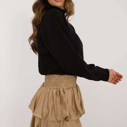 Short Skirt Model 201290 Lightweight Polyester Brown - Très Elite