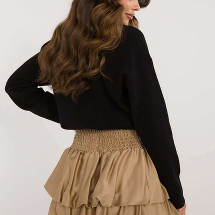 Short Skirt Model 201290 Lightweight Polyester Brown - Très Elite