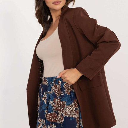 Short Skirt Model 201764 Bomber Inspired Cut Warm Brown - Très Elite