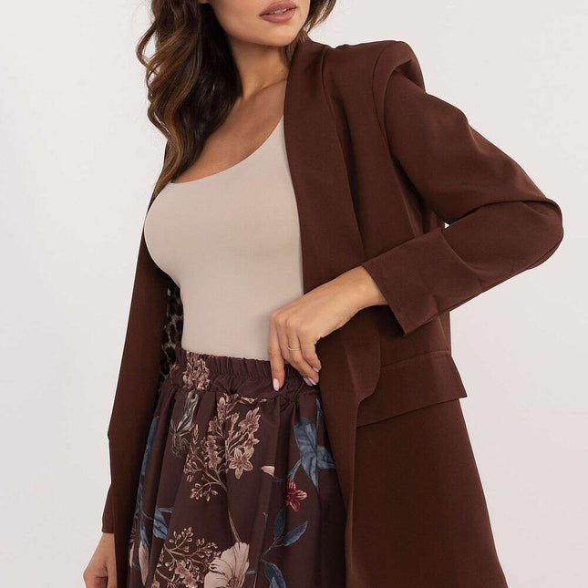 Short Skirt Model 201764 Bomber Inspired Cut Warm Brown