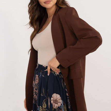 Short Skirt Model 201764 Bomber Inspired Cut Warm Brown - Très Elite