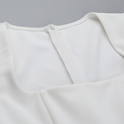 Short Sleeve Square Neck Vest A-Line Dress - Très Elite